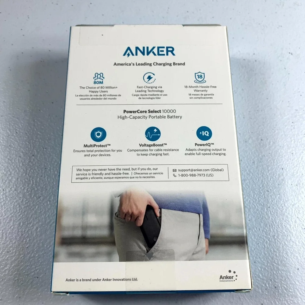Anker‎ PowerCore Select 10000mAh Portable Charger Power Bank PowerIQ A1223 Black